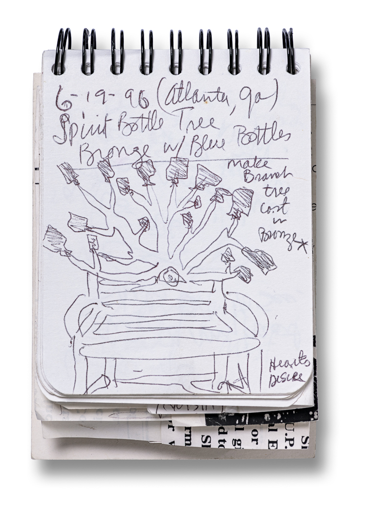 Betye Saar (American, b. 1926), Sketchbook, 6/19/96. ballpoint pen on paper. 5 ¼ x 3 in.  Collection of Betye Saar, courtesy of the artist and Roberts Projects, Los Angeles, CA. EX.8646.7
