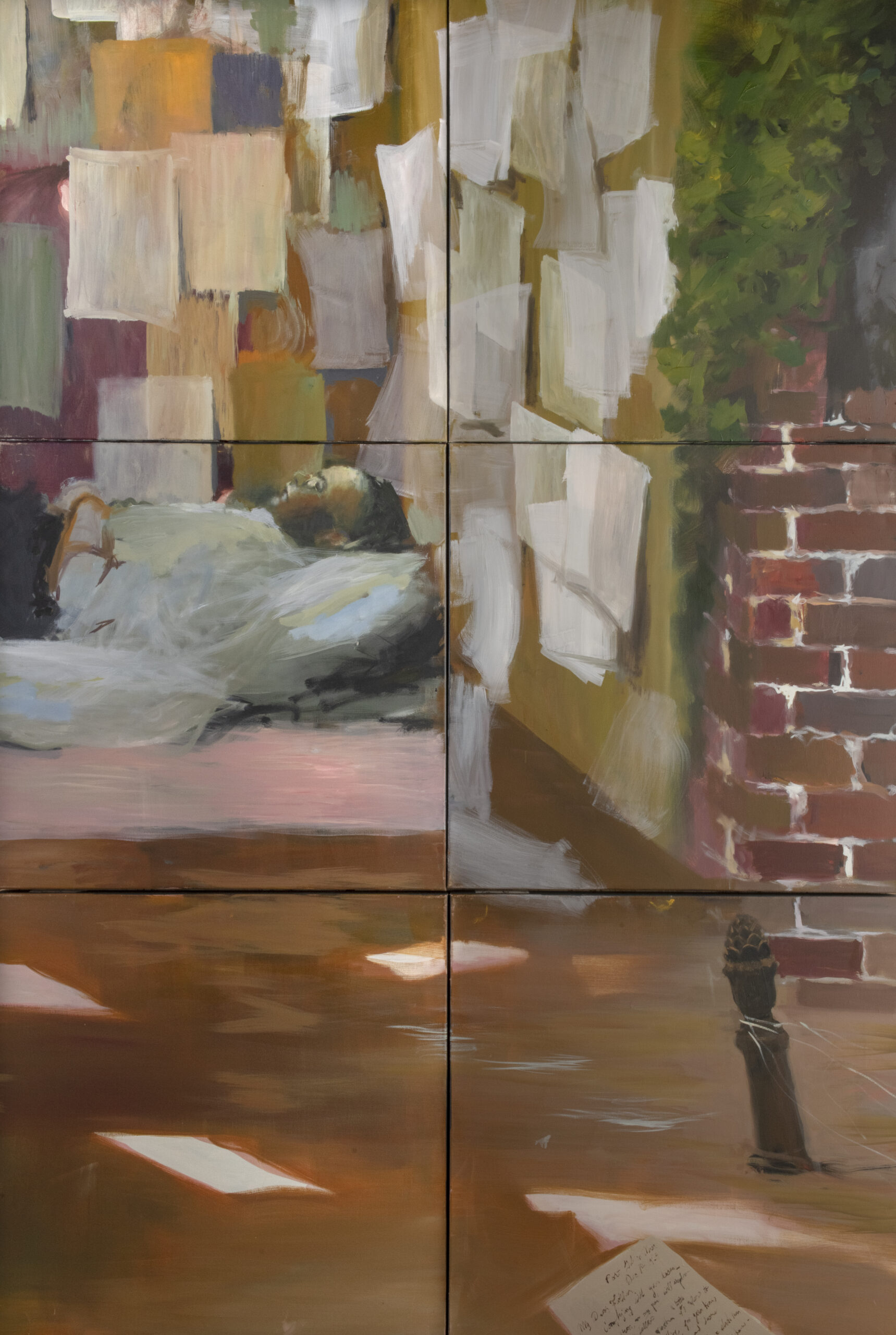 Noah Saterstrom (American, b. 1974), What Became of Dr. Smith (detail), 2023. Oil on canvas, 6 by 122 feet. Courtesy the artist.