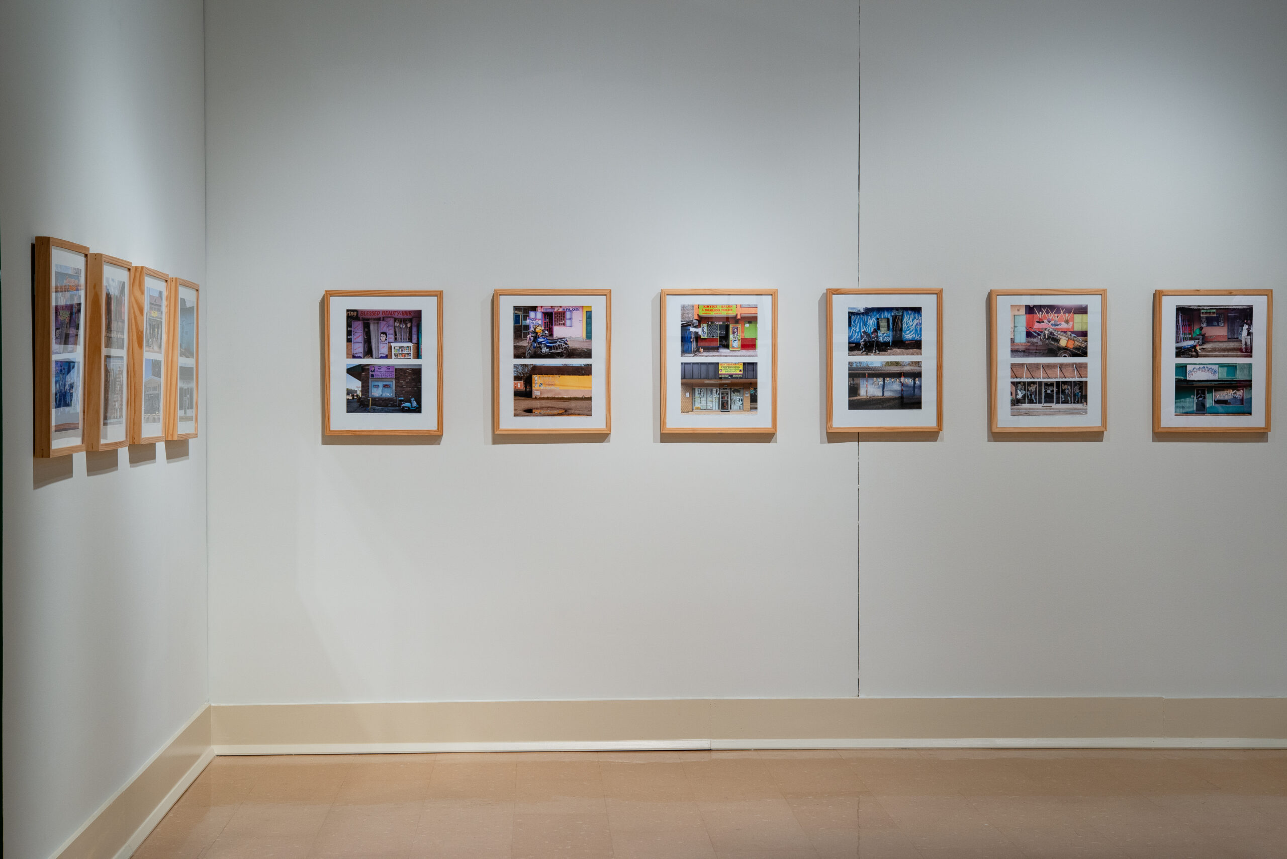 Betty Press (born 1942), Storefronts in Kenya and Mississippi, 2001-03; Installation view; Archival pigment prints