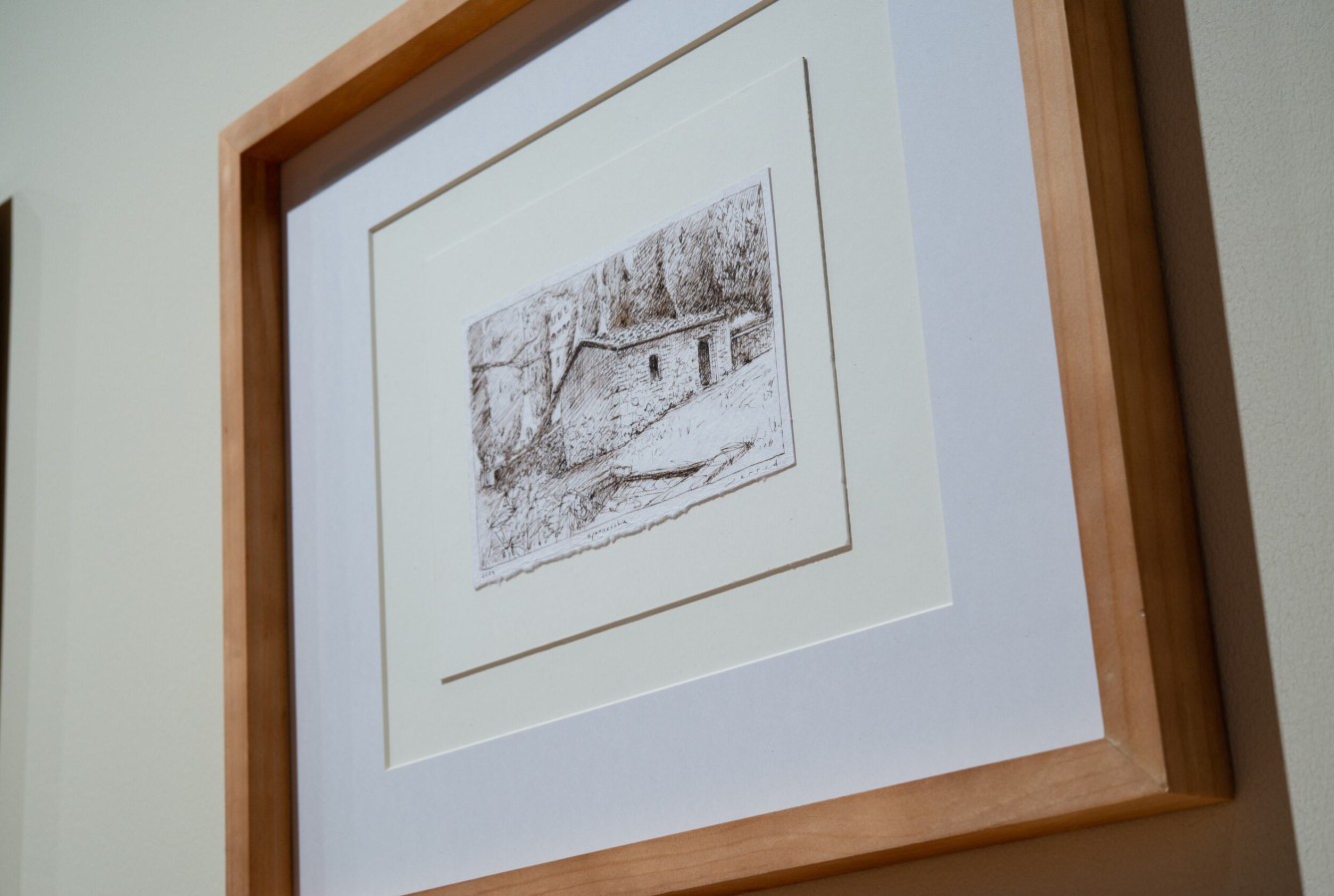 Jerrod Partridge (born 1977), Travel Drawings, 2018–24; Installation view; Walnut ink on various papers