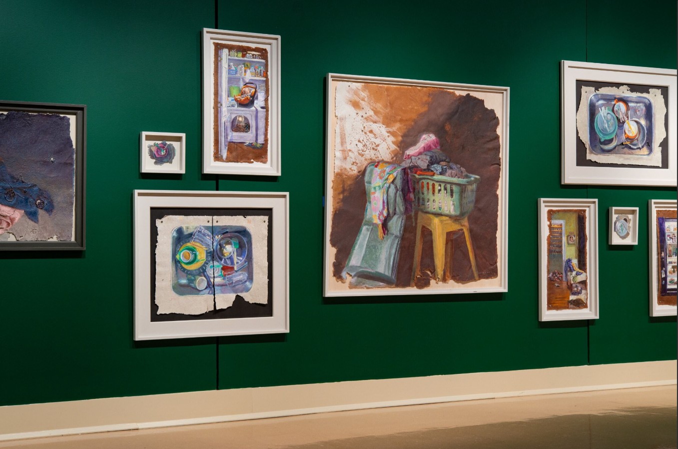 Jerrod Partridge (born 1977), My Domestic Home (detail) 2012–18; Installation view; Oil on handmade paper