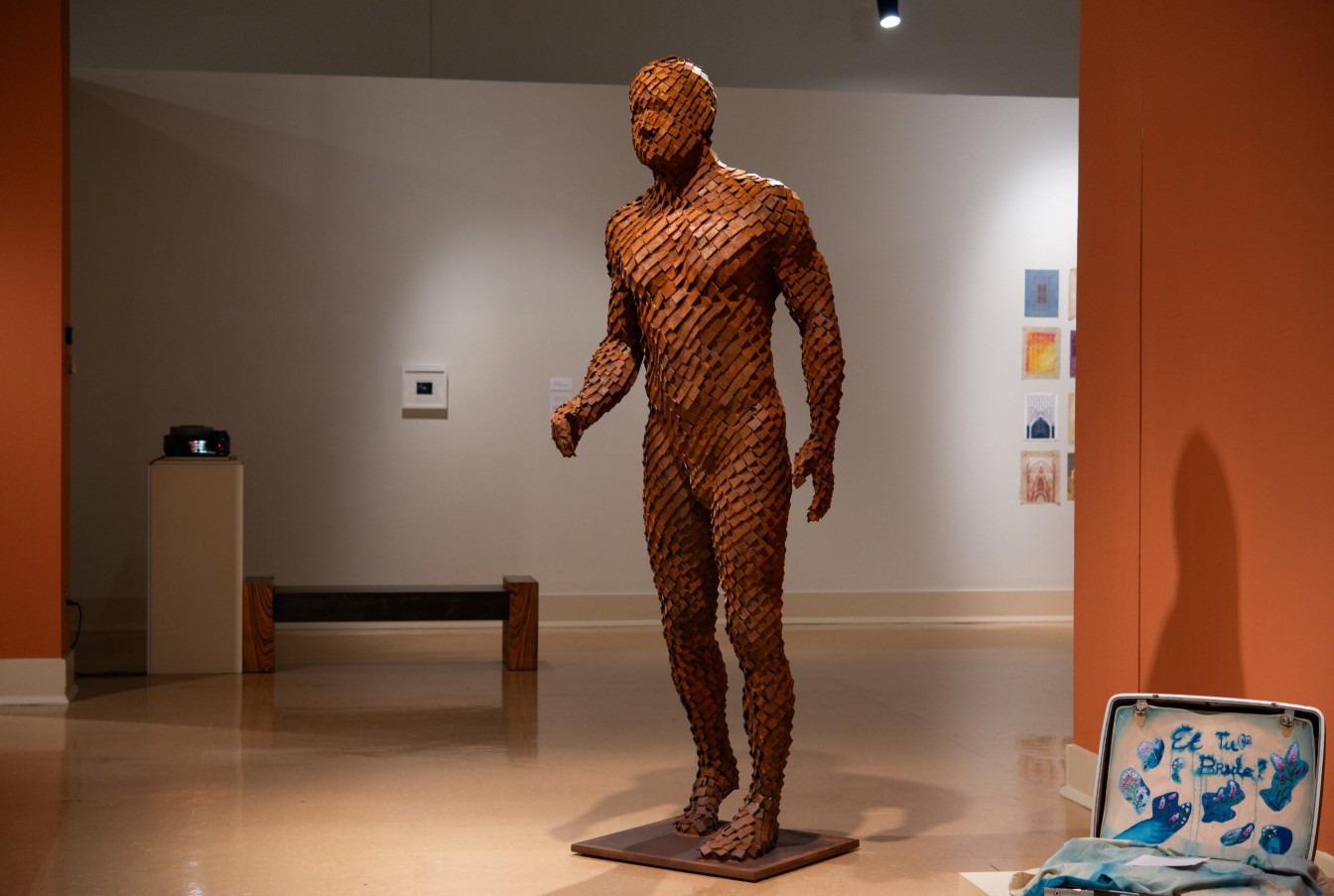 Jason Kimes (born 1978), Vidi, 2025; Installation view; Patinaed corten steel