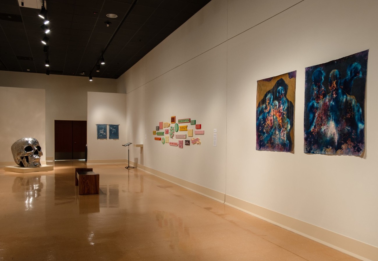 Jason Kimes (born 1978), Vici, 2025; Installation view; Stainless steel