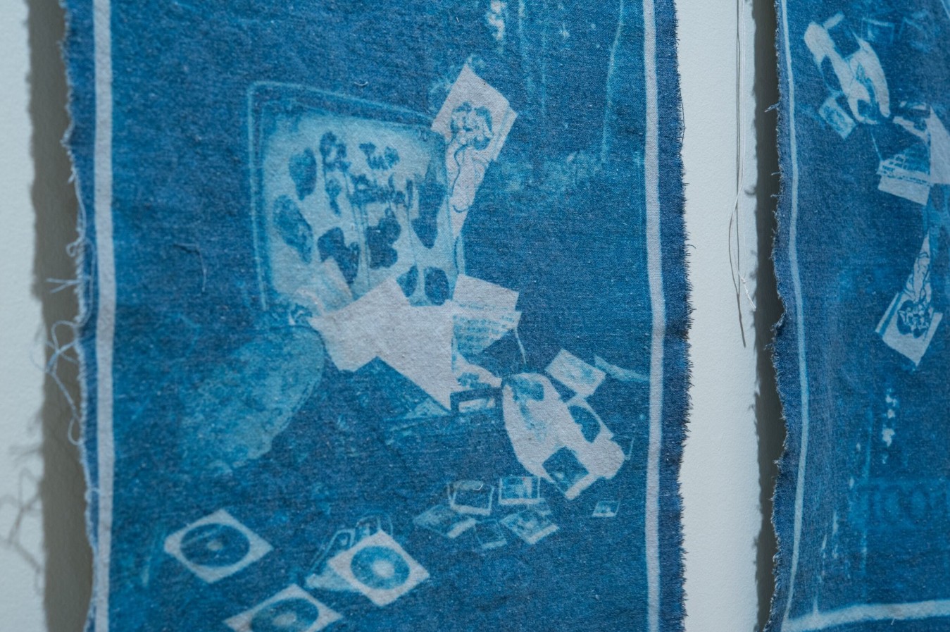 Emma Lorenz (born 2001), The Fool (Upright/Reversed), 2025 Cyanotype prints, embroidery, found tree branches