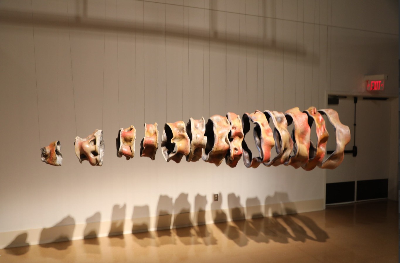 Allen Chen (born 1979), Passage of the Spine, 2025; Installation view; Ceramic installation